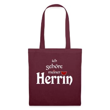 Domina Herrin Eigentum - Stoffbeutel - Burgunderrot - Vorne