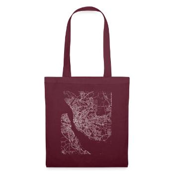Minimal Liverpool city map and streets - Tote Bag - burgundy - Front