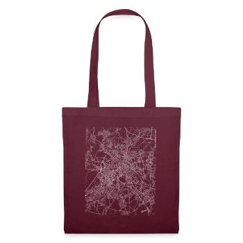 Minimal Berlin city map and streets - Tote Bag - burgundy - Front