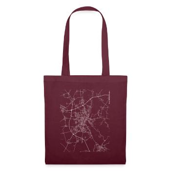 Carte et rues de la ville Minimal Magdeburg - Sac en tissu - bordeaux - Devant