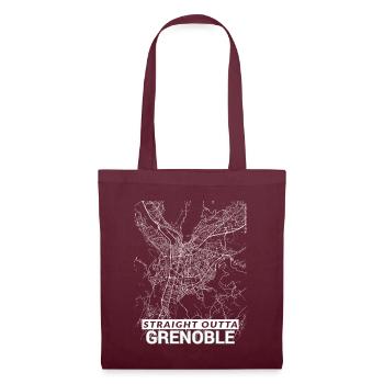 Straight Outta Grenoble city map and streets - Tote Bag - burgundy - Front