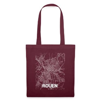 Plan de la ville et rues de Rouen - Sac en tissu - bordeaux - Devant