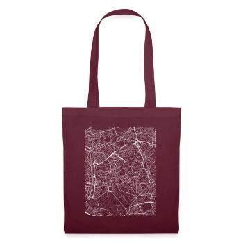 Minimal Montreuil carte et rues - Sac en tissu - bordeaux - Devant