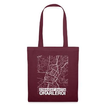 Straight Outta Charleroi Zentrum Stadtplan - Stoffbeutel - Burgunderrot - Vorne