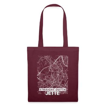Straight Outta Jette Stadtplan und Straßen - Stoffbeutel - Burgunderrot - Vorne