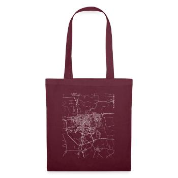 Minimal Leeuwarden city map and streets - Tote Bag - burgundy - Front