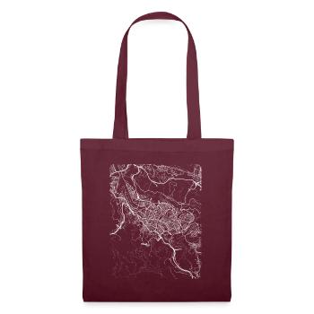 Minimal Bilbao city map and streets - Tote Bag - burgundy - Front