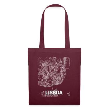 Lisboa city map and streets - Tote Bag - burgundy - Front