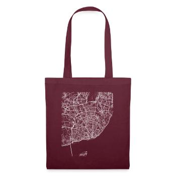Plan minimal de la ville de Lisbonne et rues - Sac en tissu - bordeaux - Devant