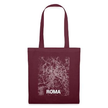 Plan et rues de la ville de Roma - Sac en tissu - bordeaux - Devant