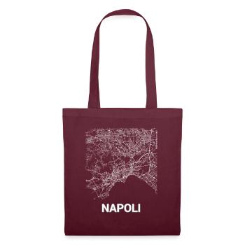 Plan de Napoli et rues - Sac en tissu - bordeaux - Devant