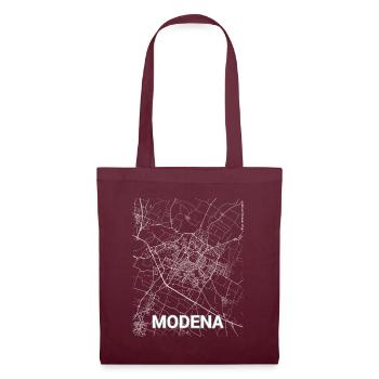 Modena Stadtplan und Straßen - Stoffbeutel - Burgunderrot - Vorne