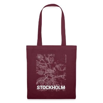 Stockholm city map and streets - Tote Bag - burgundy - Front