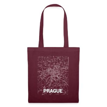Prague city map and streets - Tote Bag - burgundy - Front
