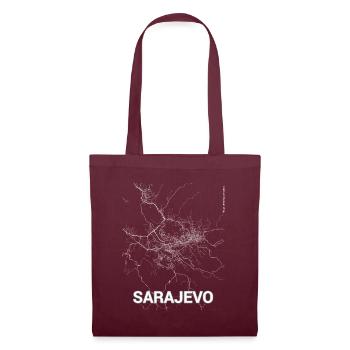 Sarajevo city map and streets - Tote Bag - burgundy - Front