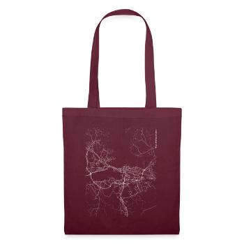 Minimal Tampere city map and streets - Tote Bag - burgundy - Front
