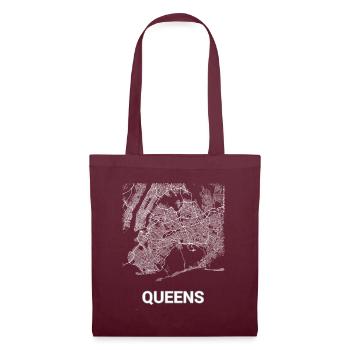 Queens city map and streets - Tote Bag - burgundy - Front
