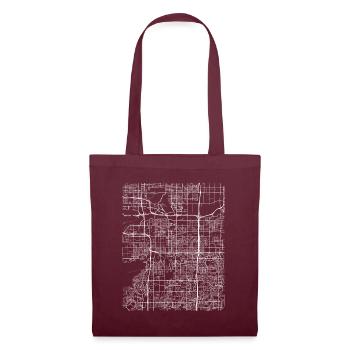 Minimal Tempe city map and streets - Tote Bag - burgundy - Front