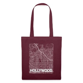 Hollywood Stadtplan und Straßen - Stoffbeutel - Burgunderrot - Vorne