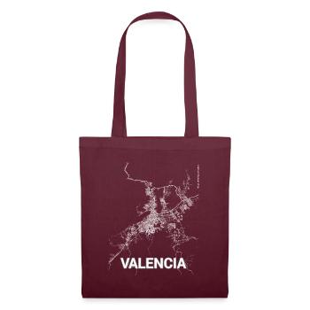 Plan et rues de Valence - Sac en tissu - bordeaux - Devant