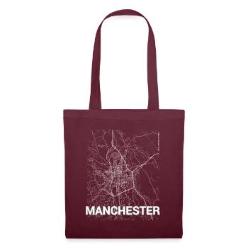 Manchester city map and streets - Tote Bag - burgundy - Front