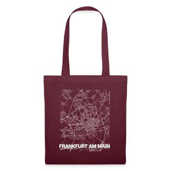 Frankfurt am Main city map and streets - Tote Bag - burgundy - Front
