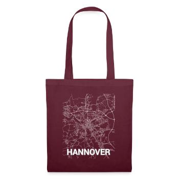 Plan et rues de la ville de Hanovre - Sac en tissu - bordeaux - Devant