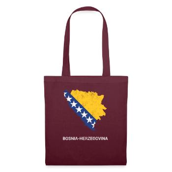 Bosnien und Herzegowina Landkarte - Stoffbeutel - Burgunderrot - Vorne