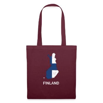 Finland (Suomi) country map & flag - Tote Bag - burgundy - Front