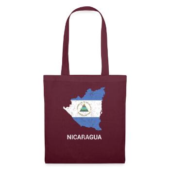 Carte et drapeau du Nicaragua - Sac en tissu - bordeaux - Devant