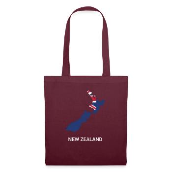 Carte et drapeau de la Nouvelle-Zélande - Sac en tissu - bordeaux - Devant