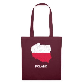 Carte et drapeau de la Pologne (Polska) - Sac en tissu - bordeaux - Devant