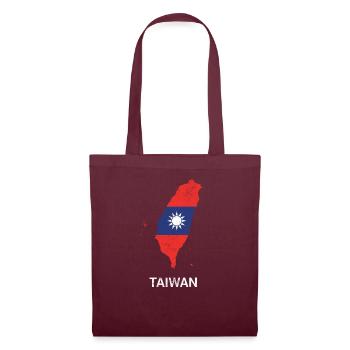 Taiwan carte du pays &drapeau - Sac en tissu - bordeaux - Devant