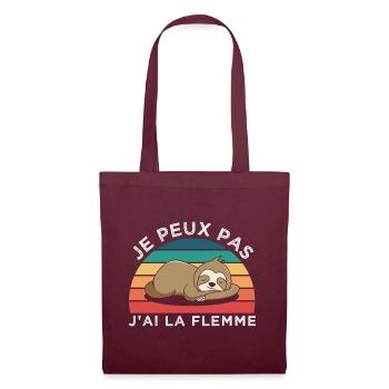 Je peux pas j'ai la flemme humour paresseux cadeau - Sac en tissu - bordeaux - Devant