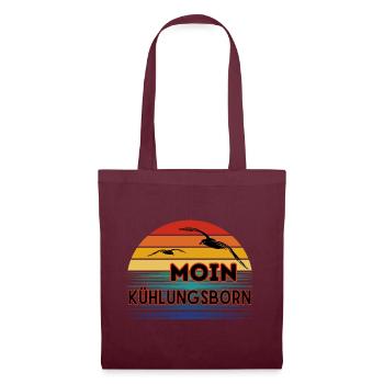 Moin Kühlungsborn avec une mouette dans un style rétro - Sac en tissu - bordeaux - Devant