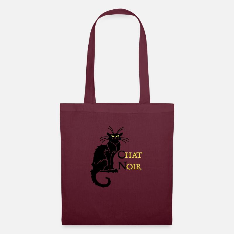 chat noir 'n (text, 2c) - Sac en tissu - bordeaux