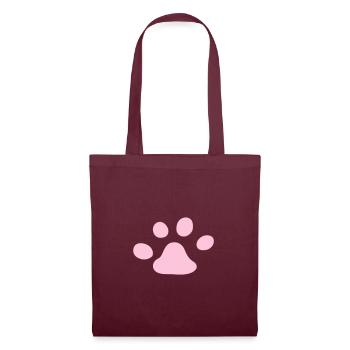 Gauche chat pattes liens chat patte gelée haricots - Sac en tissu - bordeaux - Devant