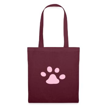 Droite chat patte droite chat patateux haricots - Sac en tissu - bordeaux - Devant