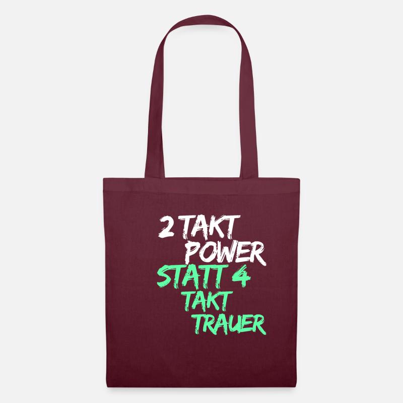 2 Takt Power statt 4 Takt Trauer - Stoffbeutel - Burgunderrot