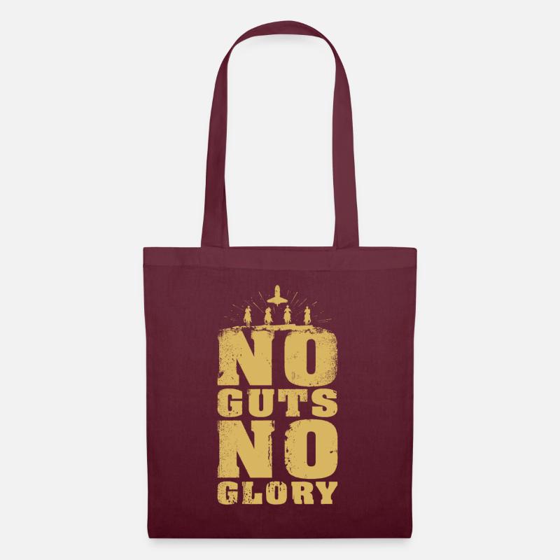 No Guts No Glory sandfarben - Stoffbeutel - Burgunderrot