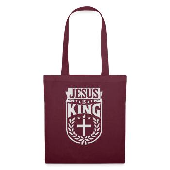 jesus is king quote - Tote Bag - burgundy - Front