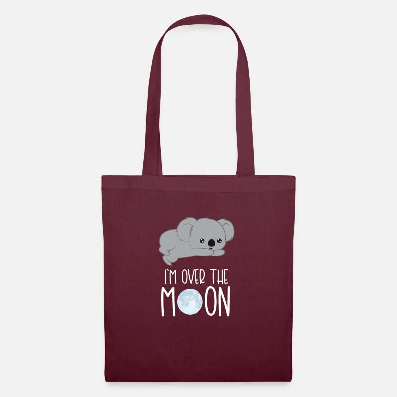 Koala – Koalabär – Koalafan – Geschenk - Mond - Stoffbeutel - Burgunderrot