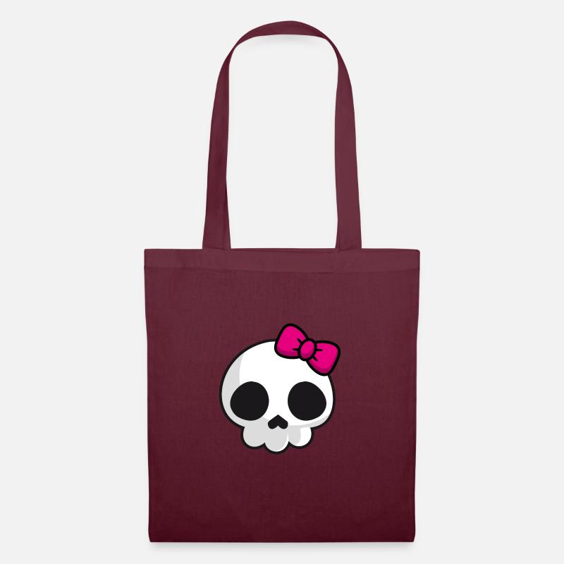 Pink Lady Skull - Stoffbeutel - Burgunderrot