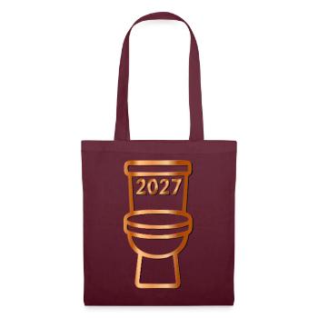 Toilettenjahr 2027 - Stoffbeutel - Burgunderrot - Vorne