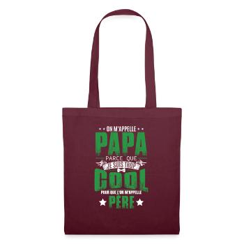Drôle Fête Des Pères Papa - Sac en tissu - bordeaux - Devant