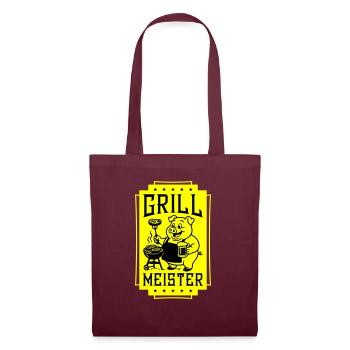 Grillmeister Ferkel Grillen - Stoffbeutel - Burgunderrot - Vorne