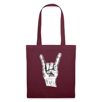 Rock Hand Gesture Rock n Roll Gift Vintage - Tote Bag - burgundy - Front