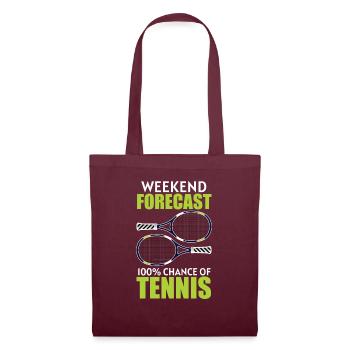 Raquette de tennis Balle de tennis Court de tennis Tenni - Sac en tissu - bordeaux - Devant