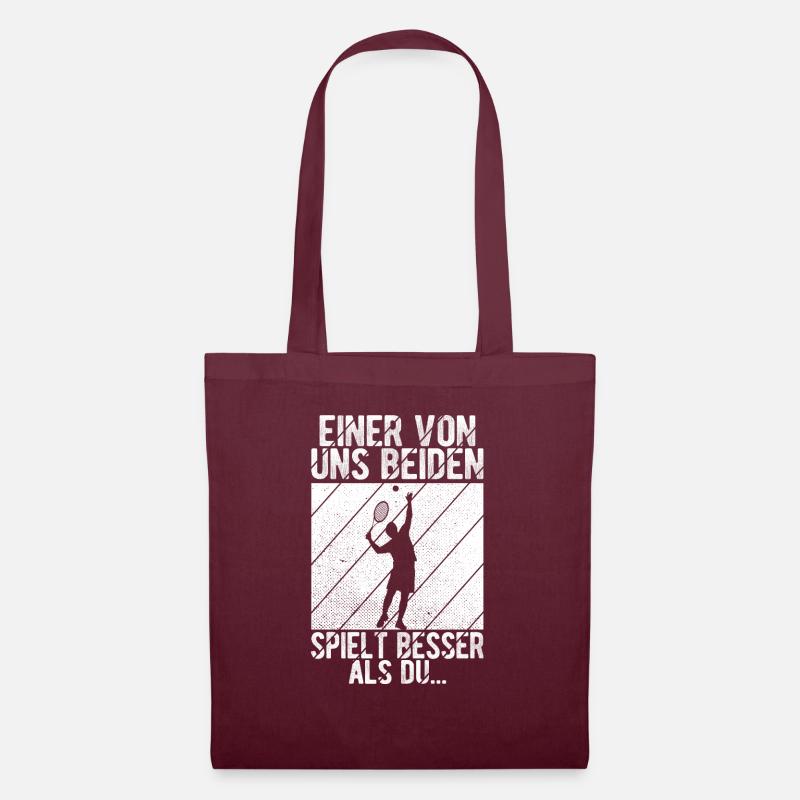 Einer Von Uns Beiden Spielt Besser Als Du - Spruch - Stoffbeutel - Burgunderrot