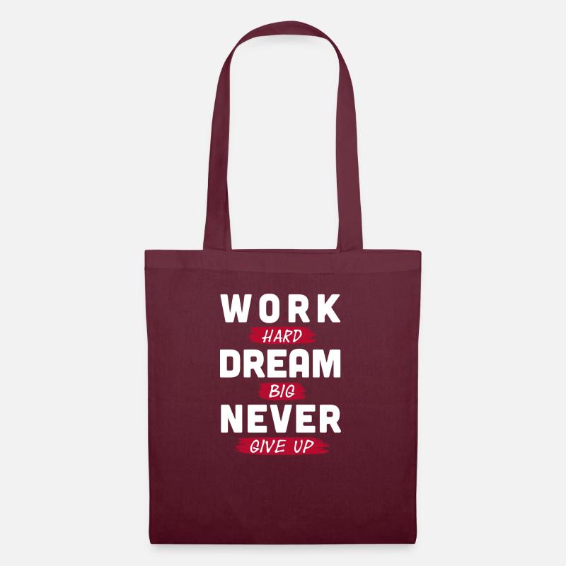 Work and dream - Tote Bag - burgundy